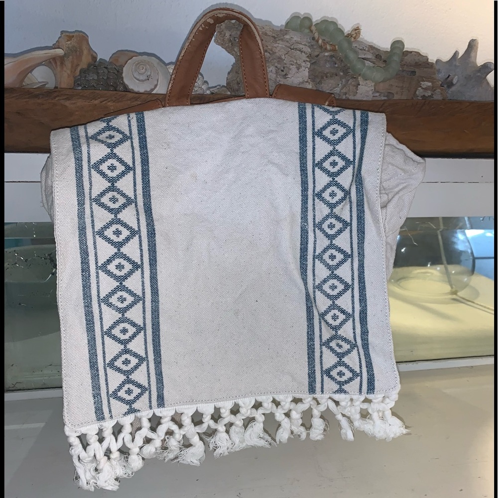 Billabong boho fringed cotton backpack